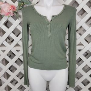 American Eagle Outfitters Soft & Sexy Rib Long Sleeve Top Size XS